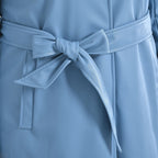 TAMSY Long Coat with Two Pockets and Adjustable Waist Belt (Size L,16-18) - Blue_3888622_6