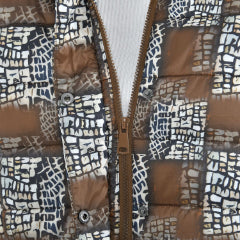 TAMSY Checker Pattern Padded Jacket (Size L,16-18) - Brown_3888767_7