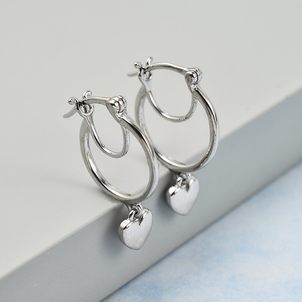 Silver Platinum Overlay Earring with Clasp in 18K Vermeil Yellow Gold Plated, Silver Wt. 6.41 Gms._3888920_1