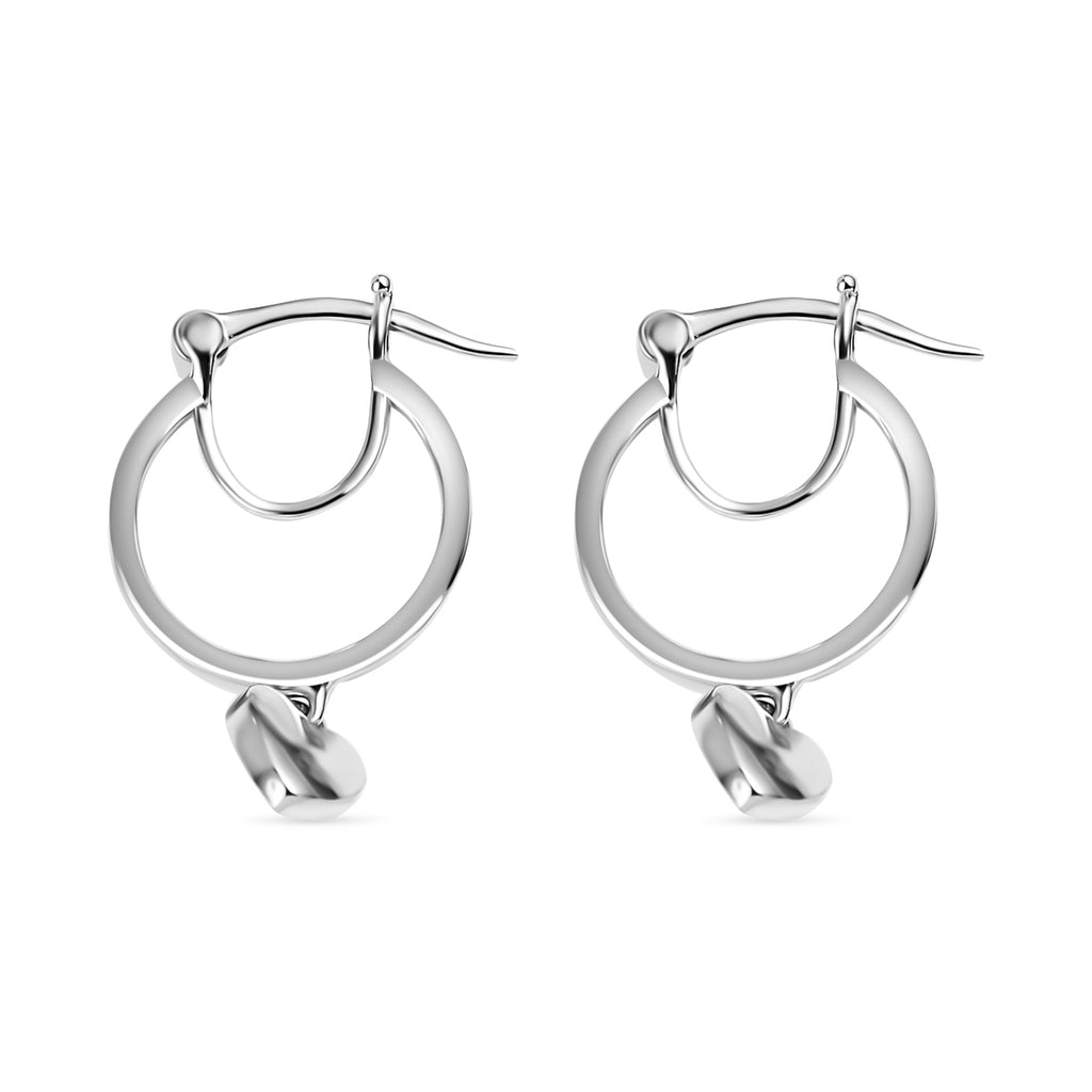 Silver Platinum Overlay Earring with Clasp in 18K Vermeil Yellow Gold Plated, Silver Wt. 6.41 Gms._3888920_3
