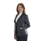 Tamsy Long Sleeves Blazer with Notched Lapel Collar (Size XL,20-22) - Black_3889687_2