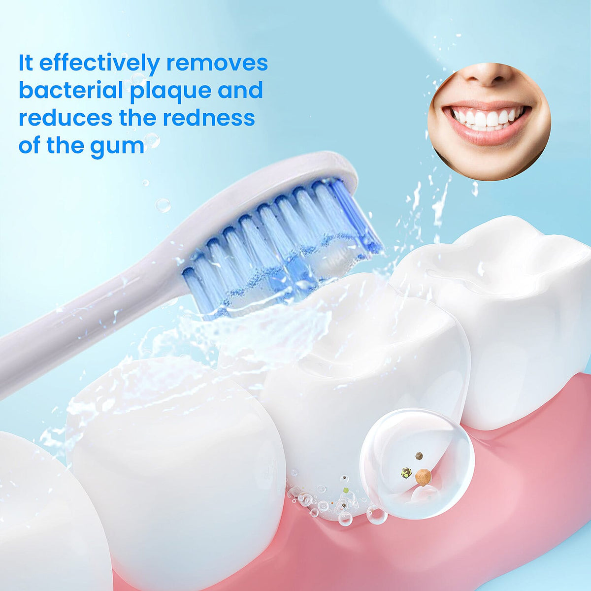Sonic Electric Rechargeable Waterproof Toothbrush with 2 Replaceable Brush Heads (5V 3W) - Pearl WhiteÂ  3890475 4