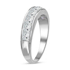 Moissanite Half Eternity Band Ring in Rhodium Overlay Sterling Silver 1.37 Ct._3890705_3