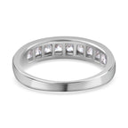 Moissanite Half Eternity Band Ring in Rhodium Overlay Sterling Silver 1.37 Ct._3890705_4