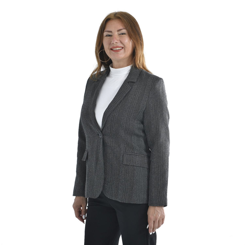 TAMSY Long Sleeves Blazer with Notched Lapel Collar (Size M,12-14) - Grey_3890809_2