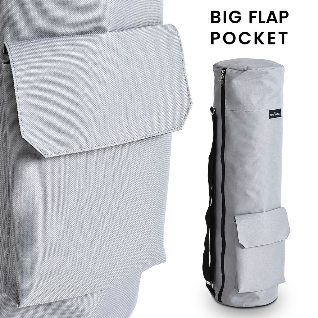 Soul Smart Solid Yoga Bag With Shoulder Strap (Size 70x20 cm) - Light Grey_3891038_4
