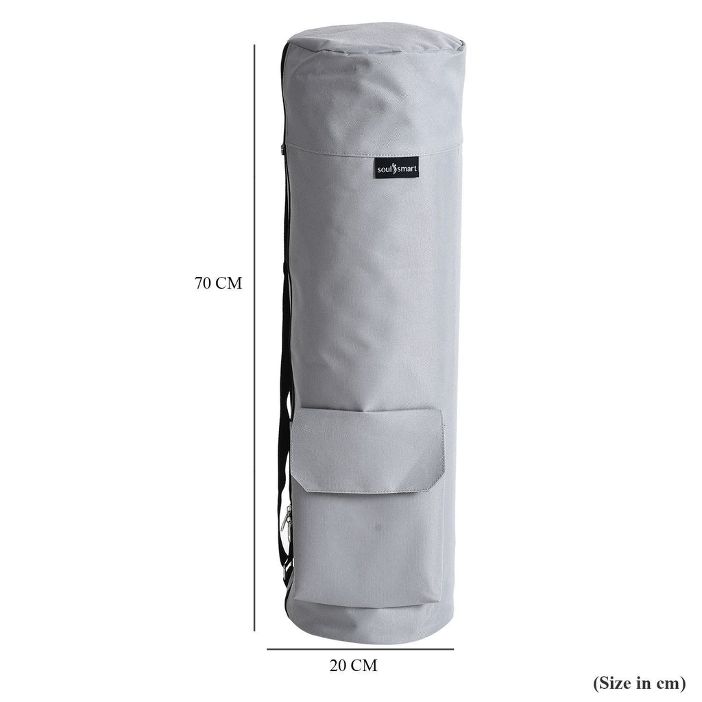 Soul Smart Solid Yoga Bag With Shoulder Strap (Size 70x20 cm) - Light Grey_3891038_7