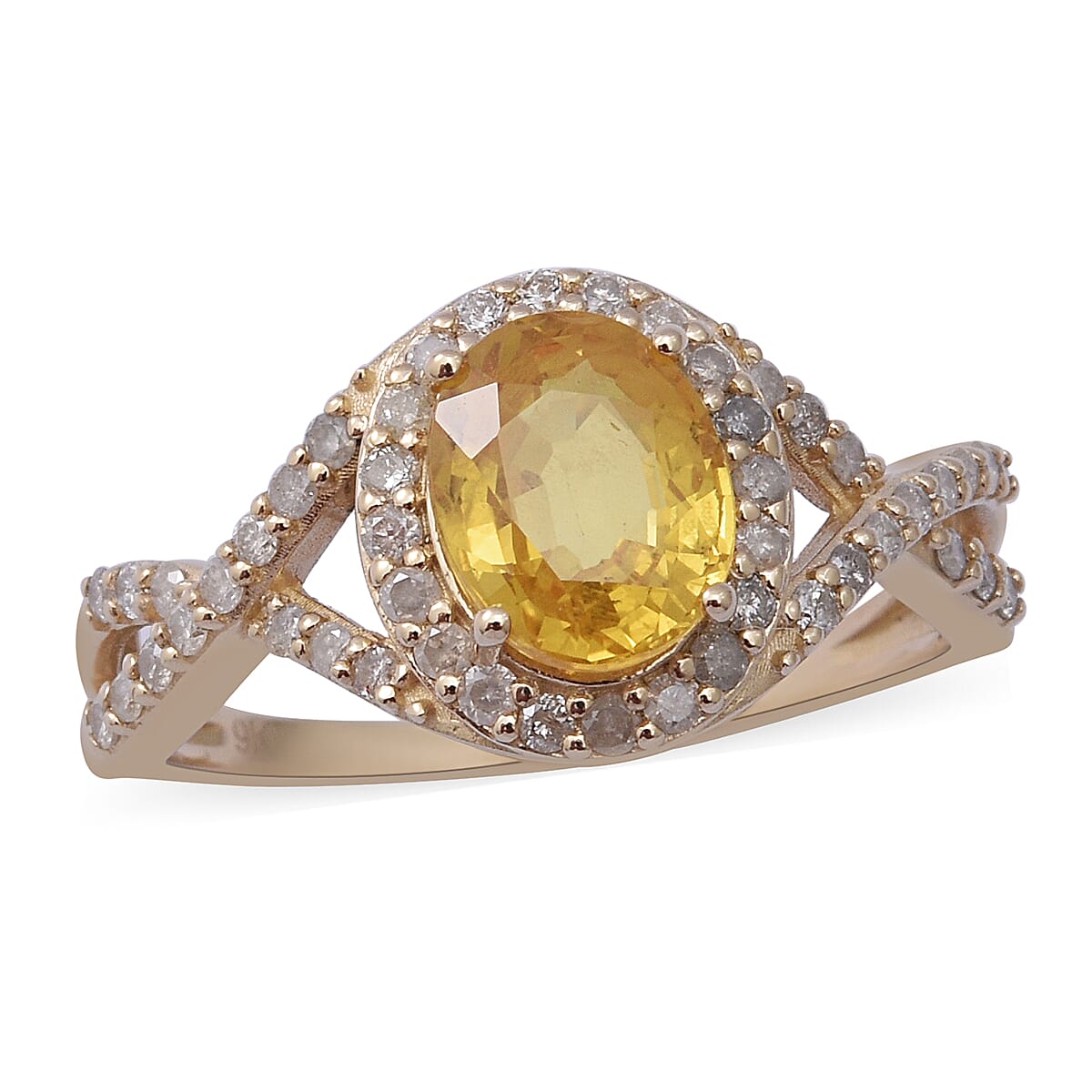 3Ct Chanthaburi Yellow Sapphire and Diamond Ring in 9K Yellow Gold 7593220 0