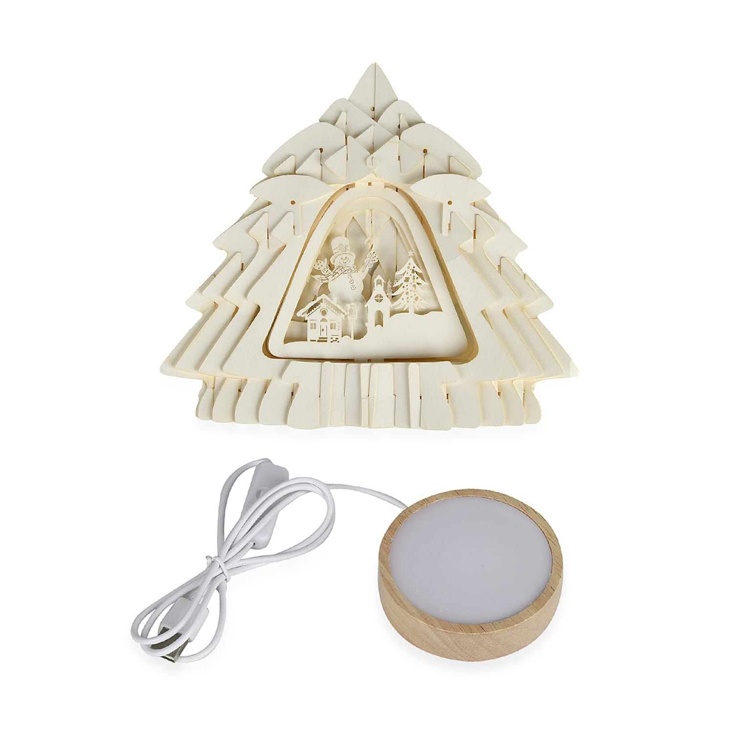3D Papercut Snowman Lamp with Warm Light V32356010 6