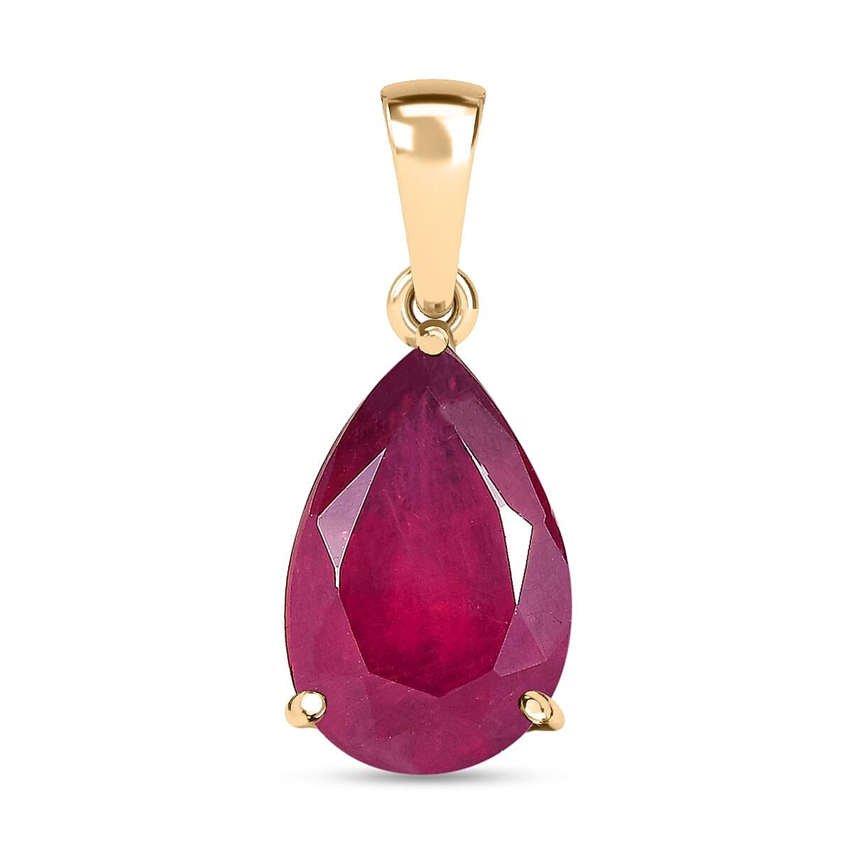 4 Ct AA African Ruby Solitaire Pendant in 9K Yellow Gold 3190893 0