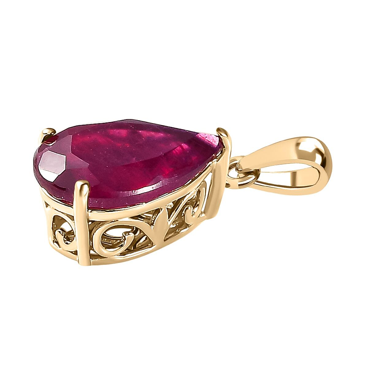 4 Ct AA African Ruby Solitaire Pendant in 9K Yellow Gold 3190893 4