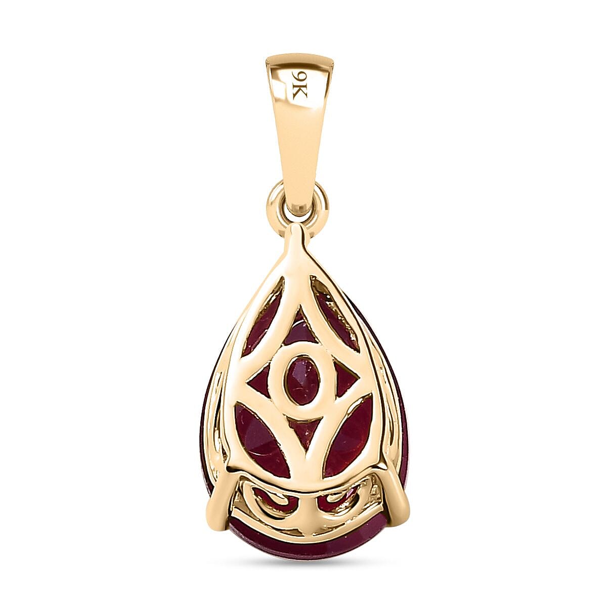 4 Ct AA African Ruby Solitaire Pendant in 9K Yellow Gold 3190893 5