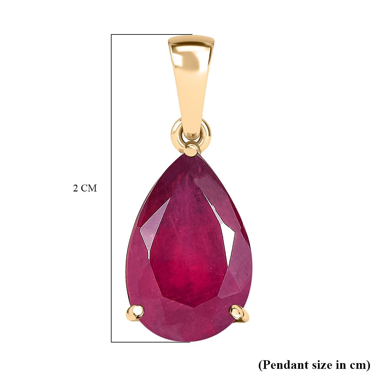 4 Ct AA African Ruby Solitaire Pendant in 9K Yellow Gold 3190893 6