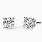 14K White Gold EGL Certified Lab Grown Diamond(VVS-D-E) Stud Push Back Earrings 4.00 Ct.
