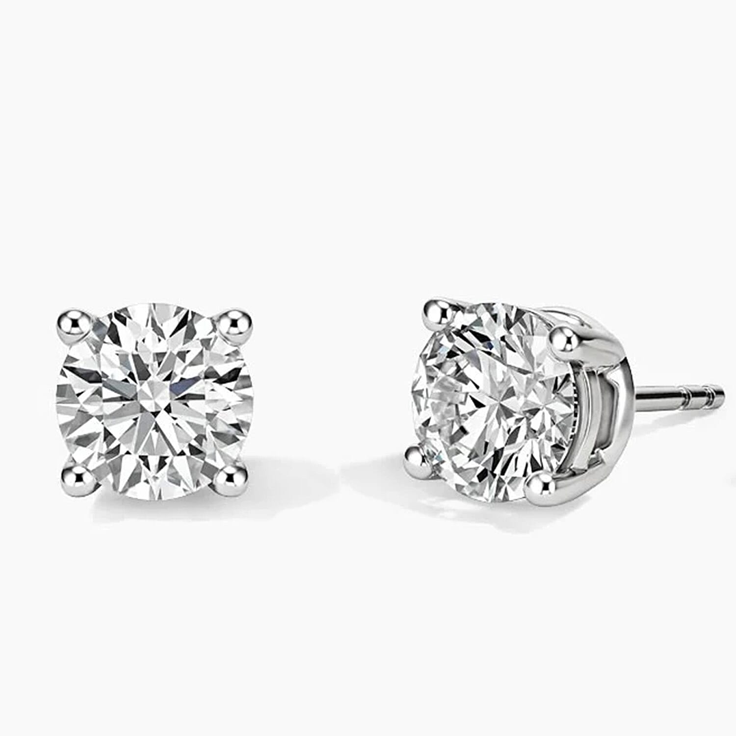 4 Ct. Lab Grown Diamond Stud, Solitaire Earrings in 14K White Gold, EGL Certified 8364764 0