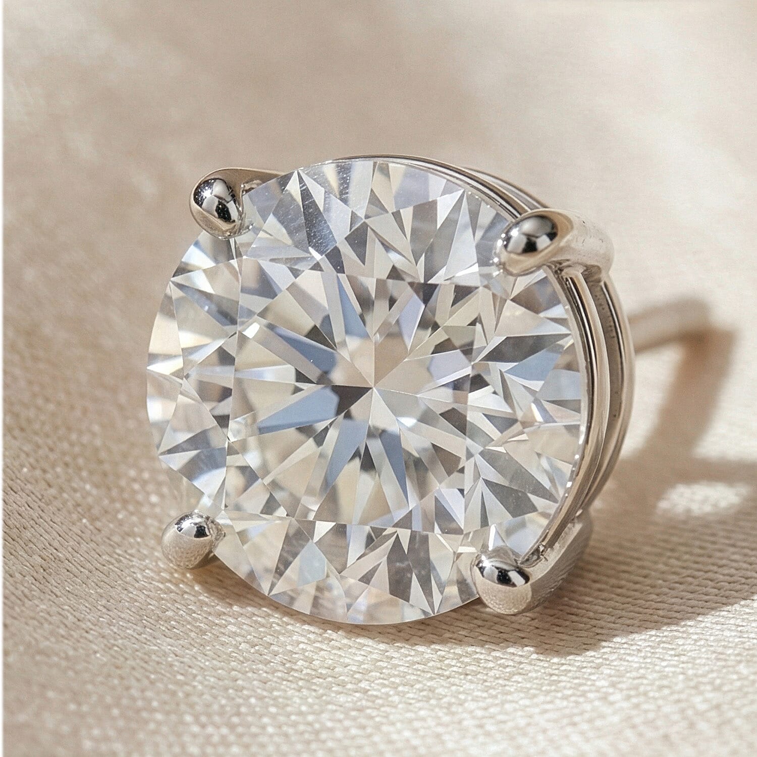 4 Ct. Lab Grown Diamond Stud, Solitaire Earrings in 14K White Gold, EGL Certified 8364764 3