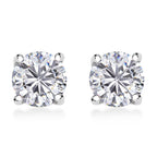 14K White Gold EGL Certified Lab Grown Diamond(VVS-D-E) Stud Push Back Earrings 4.00 Ct.