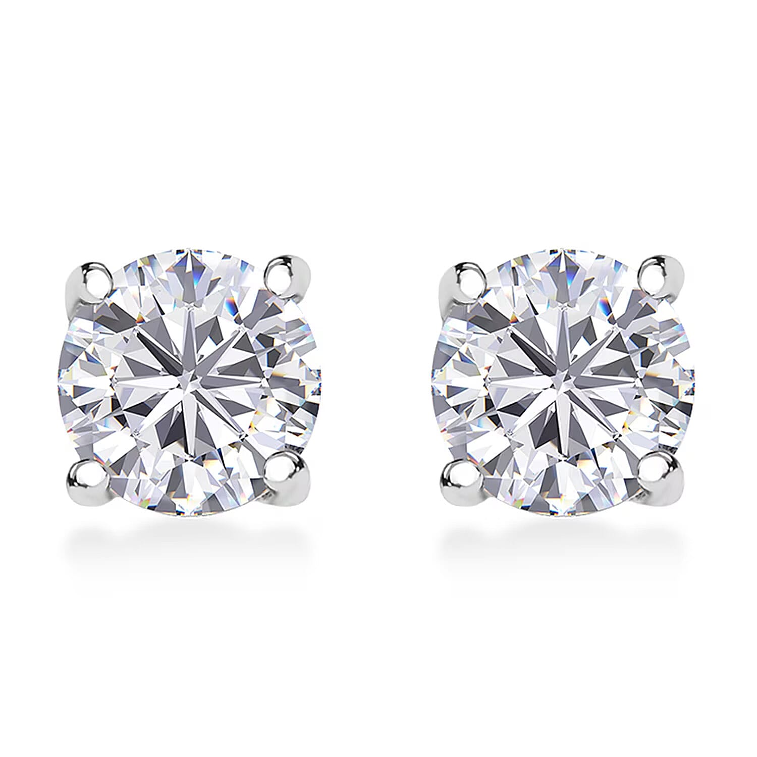 4 Ct. Lab Grown Diamond Stud, Solitaire Earrings in 14K White Gold, EGL Certified 8364764 6
