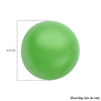 Green Jade Stud Earrings (With Push Back) in Rhodium Sterling Silver 4.00 Ct.