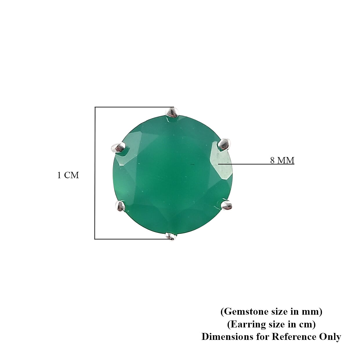 4 Ct. Green Onyx Solitaire Stud Earrings in Sterling Silver 3712558 5