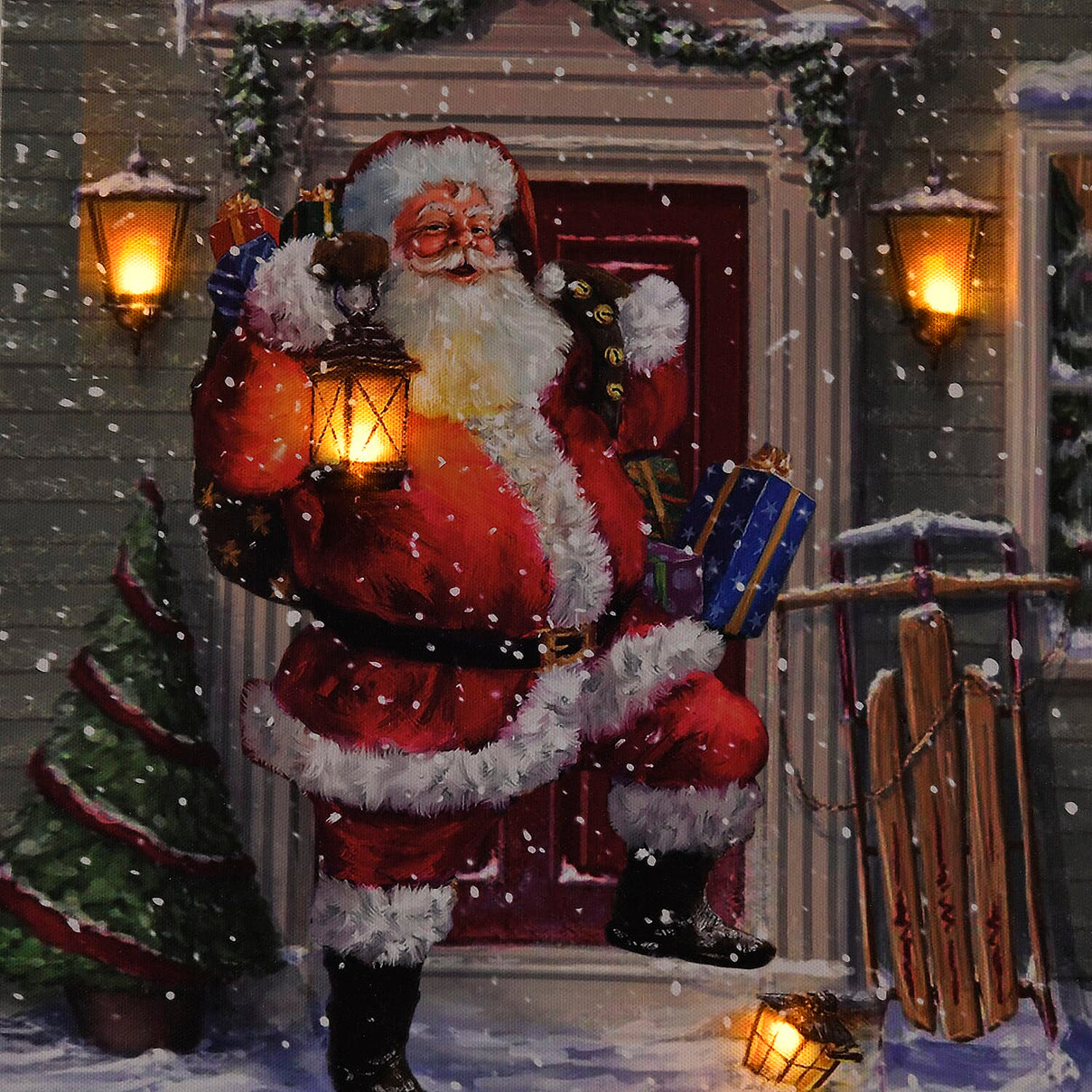 4-LED Santa Claus Painting 7424578 0