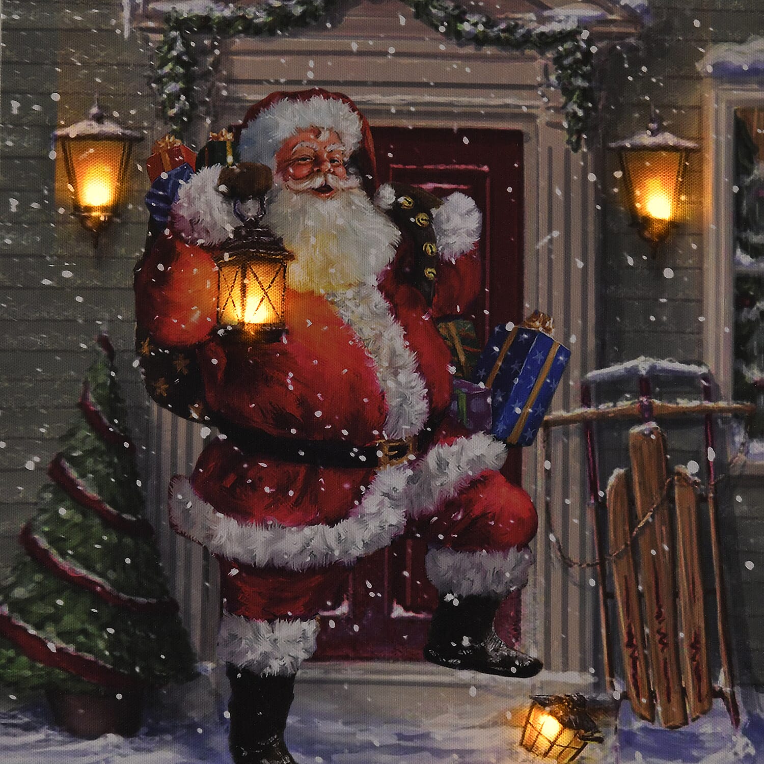 4-LED Santa Claus Painting 7424578 0
