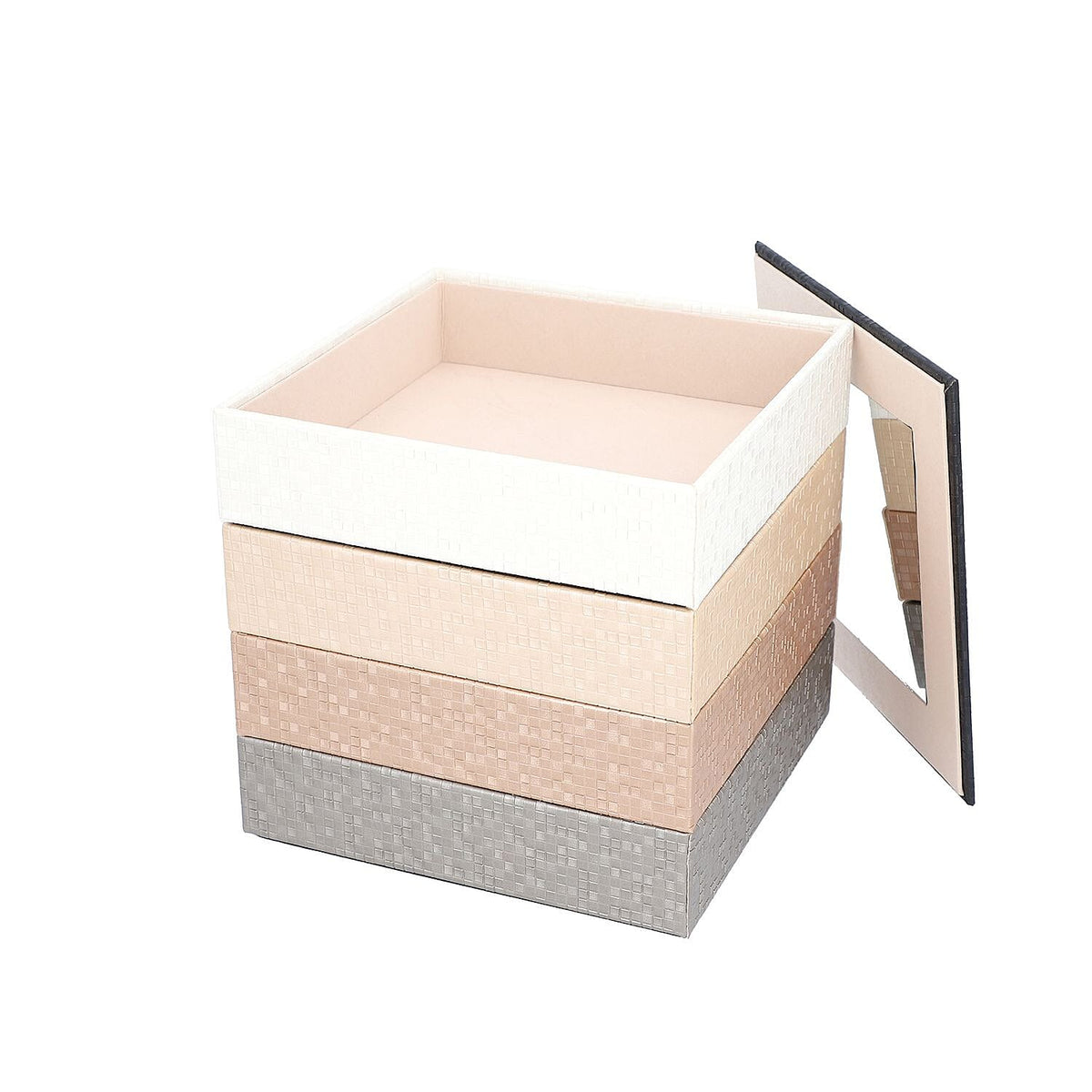 4 Layer Stackable Jewellery Organizer (Size 21x21x21 Cm) - Black 6512618 6