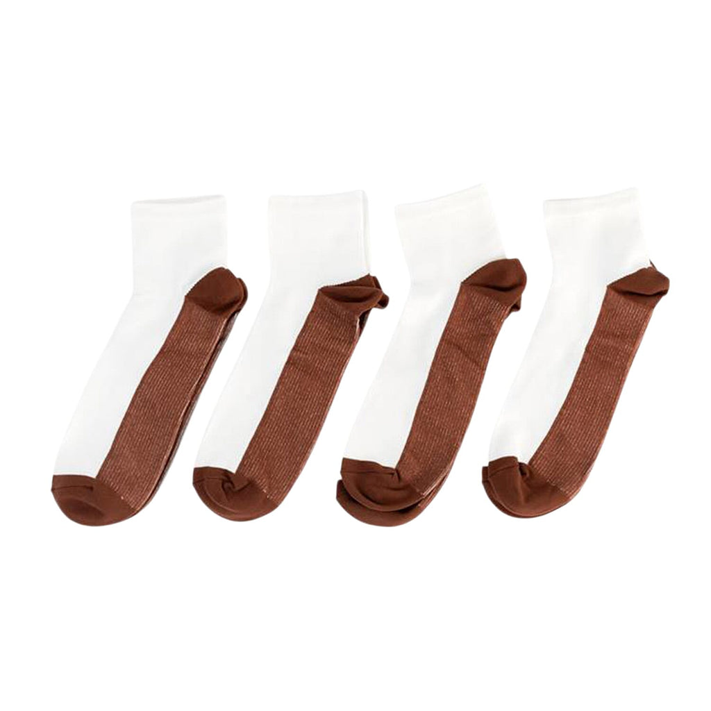 4-Pair Magic Copper Short Socks (Size L-XL) - White