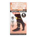 4-Pair Magic Copper Short Socks (Size L-XL) - White