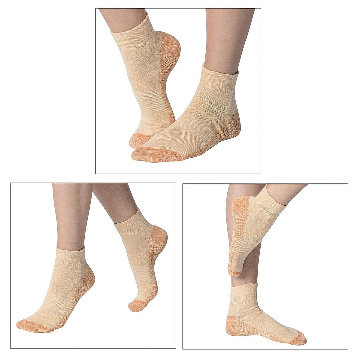 4 Pairs Antibacterial Copper Infused Compression Socks (Size S-M, 5-10) - Multi 8853881 12