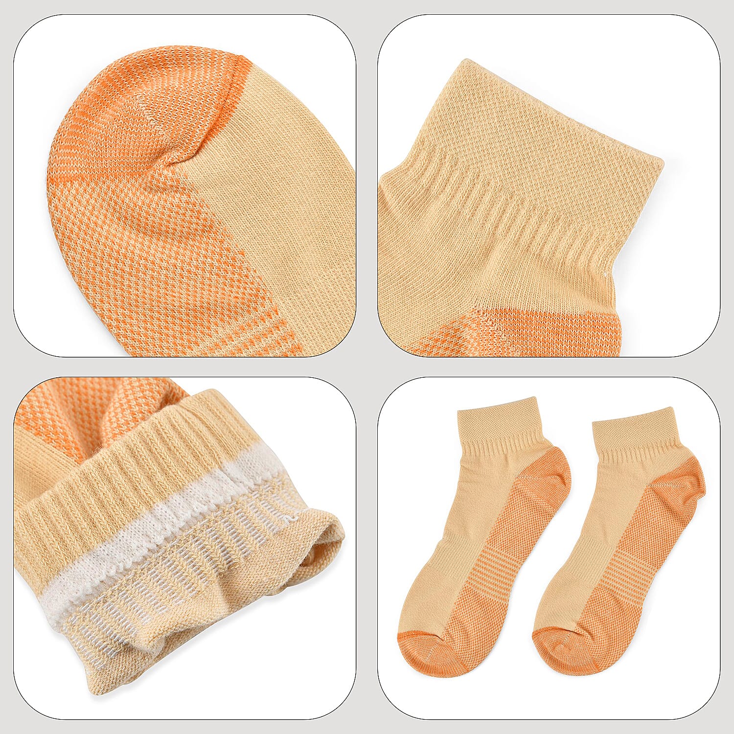 4 Pairs Antibacterial Copper Infused Compression Socks (Size S-M, 5-10) - Multi 8853881 16