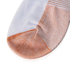 4 Pairs Antibacterial Copper Infused Compression Socks (Size L XL, 9-13) - White and Brown