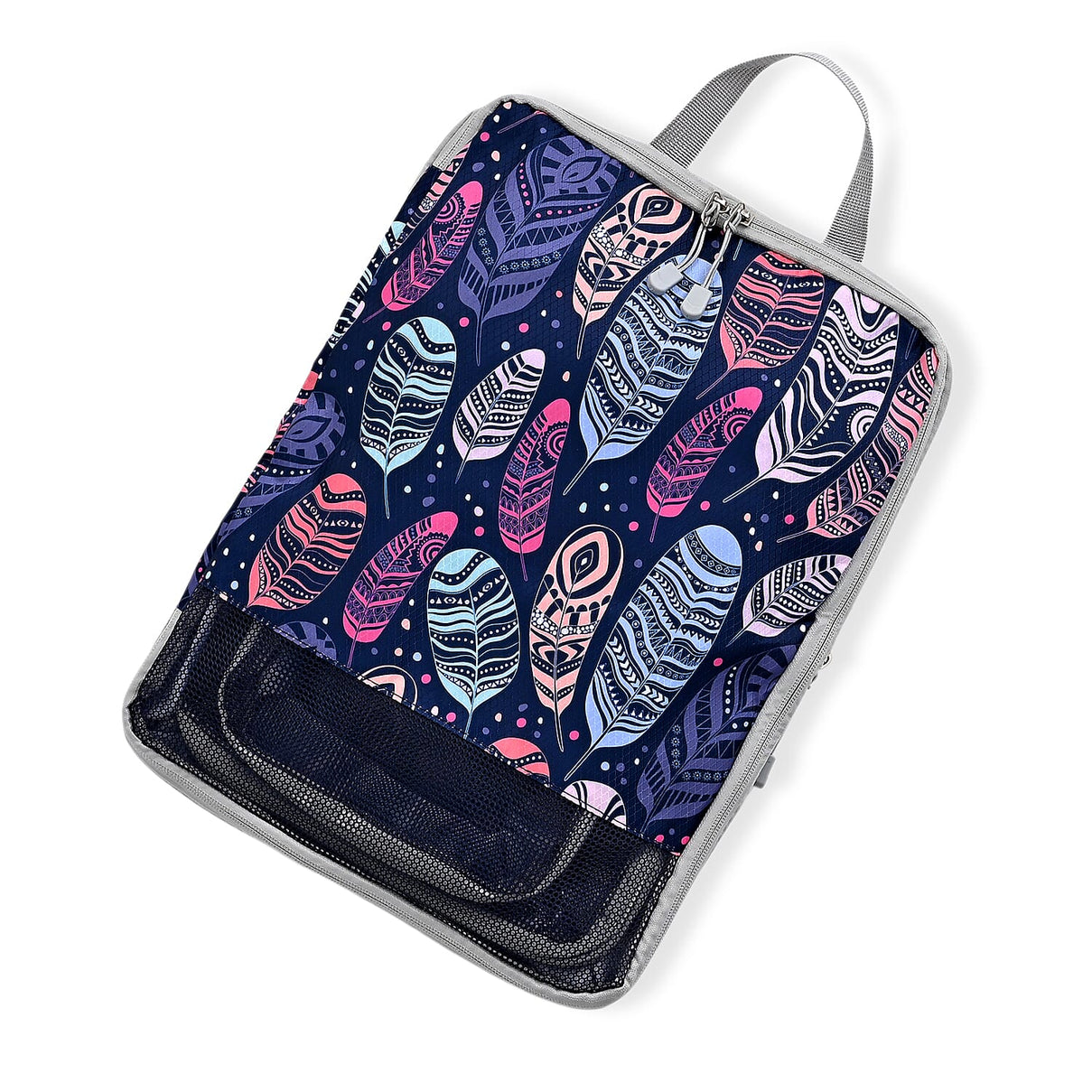 4-Piece Feather Print Clothing Storage Set - Navy V32512550 2
