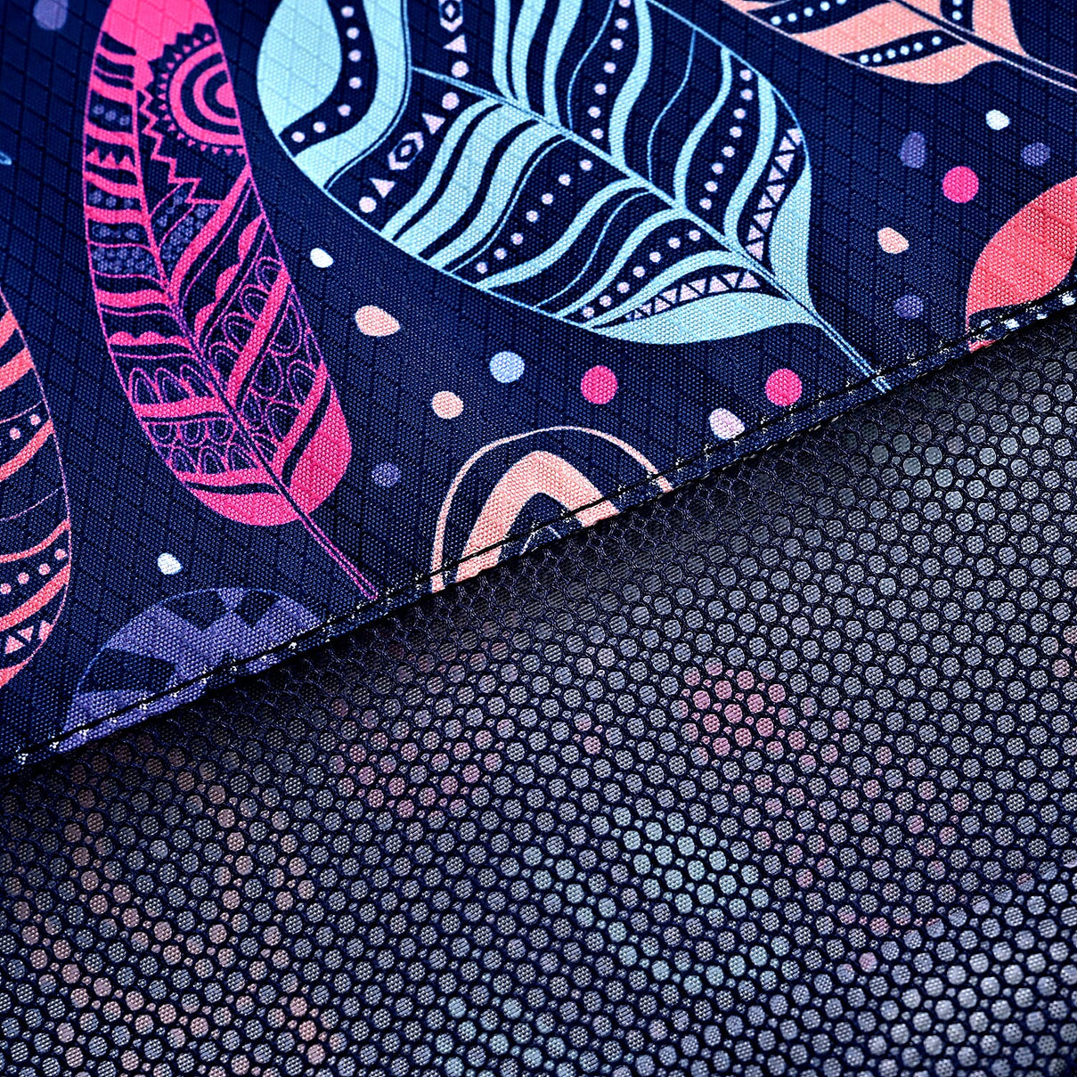4-Piece Feather Print Clothing Storage Set - Navy V32512550 4