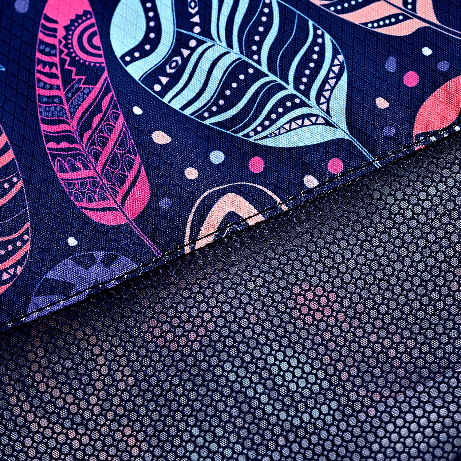 4-Piece Feather Print Clothing Storage Set - Navy V32512550 4