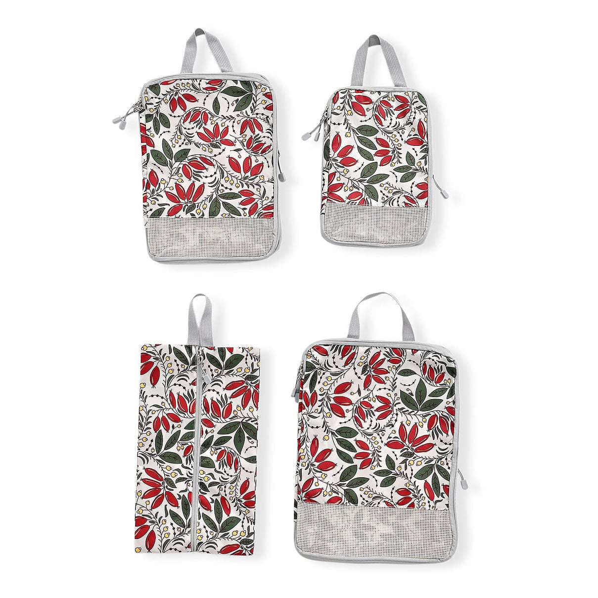 4-Piece Floral Print Clothing Storage Set - Red 8430994 0