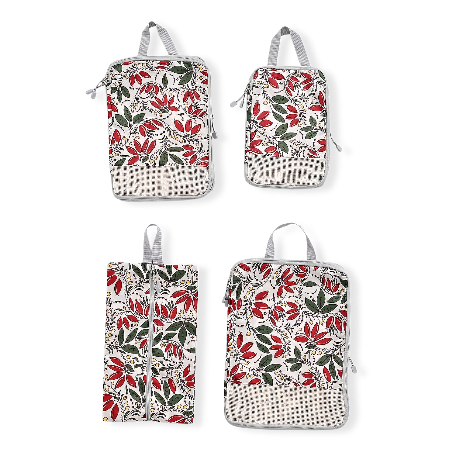 4-Piece Floral Print Clothing Storage Set - Red 8430994 0