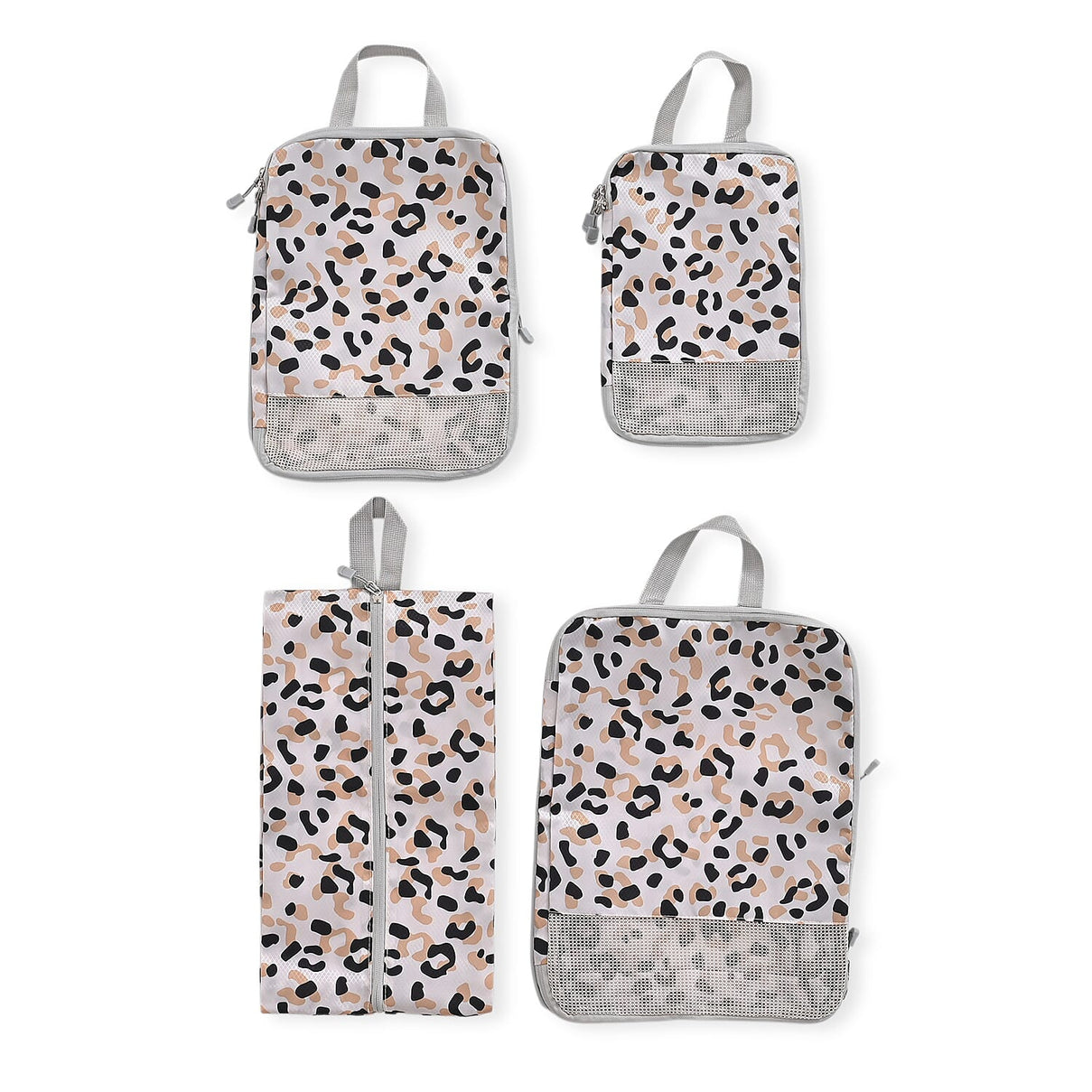 4-Piece Leopard Print Clothing Storage Set - White V32489090 0