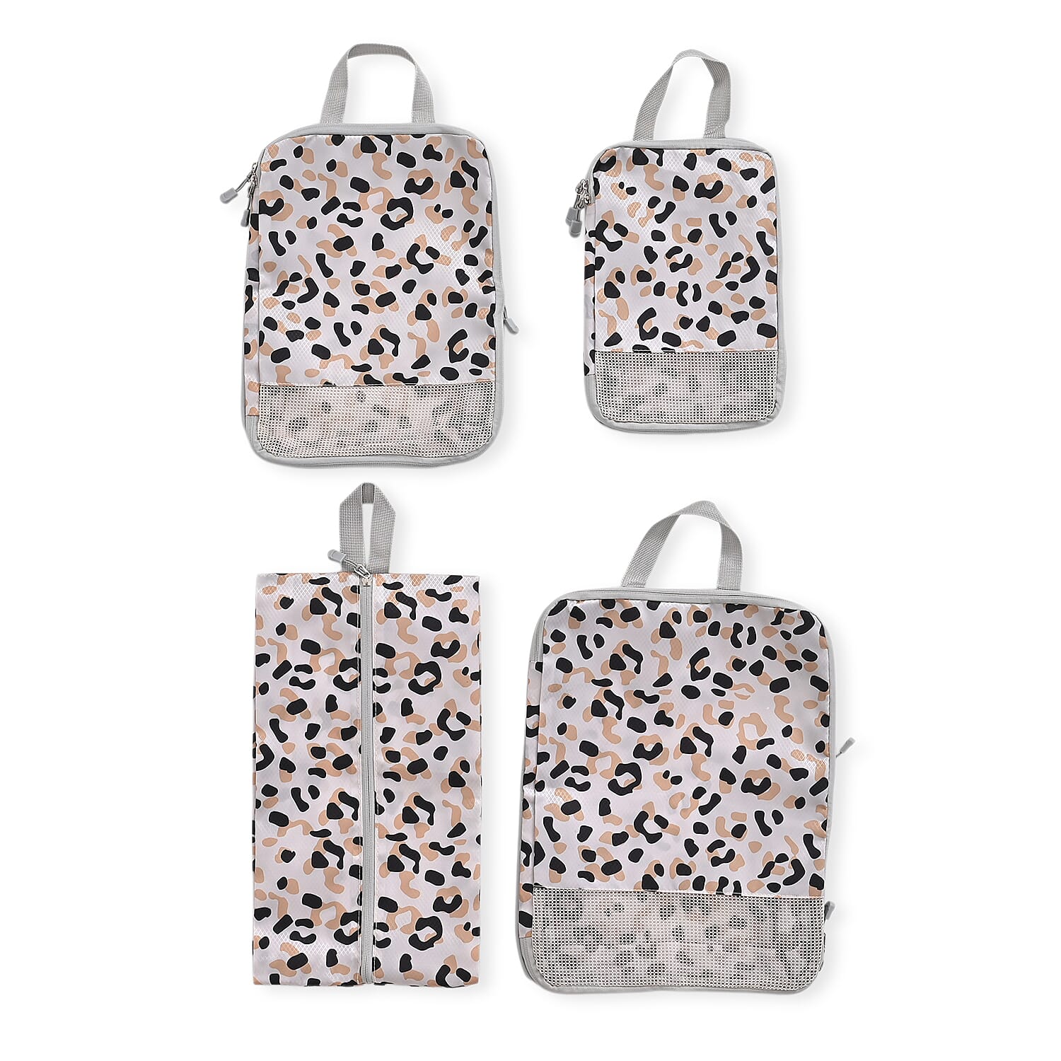 4-Piece Leopard Print Clothing Storage Set - White V32489090 0