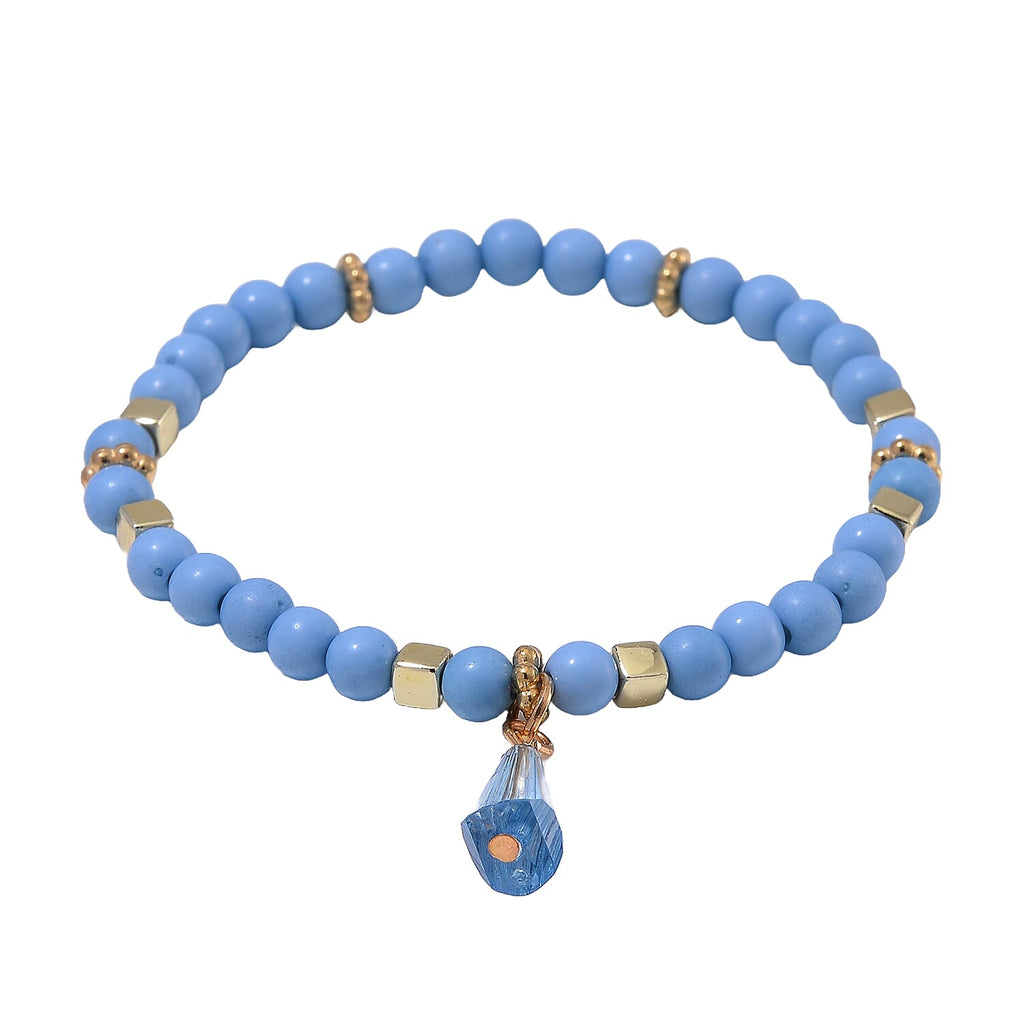CYBER MONDAY MEGA DEAL - 4 Piece Set - STRADA Crystal Watch With 3 Crystal Bracelets - Blue