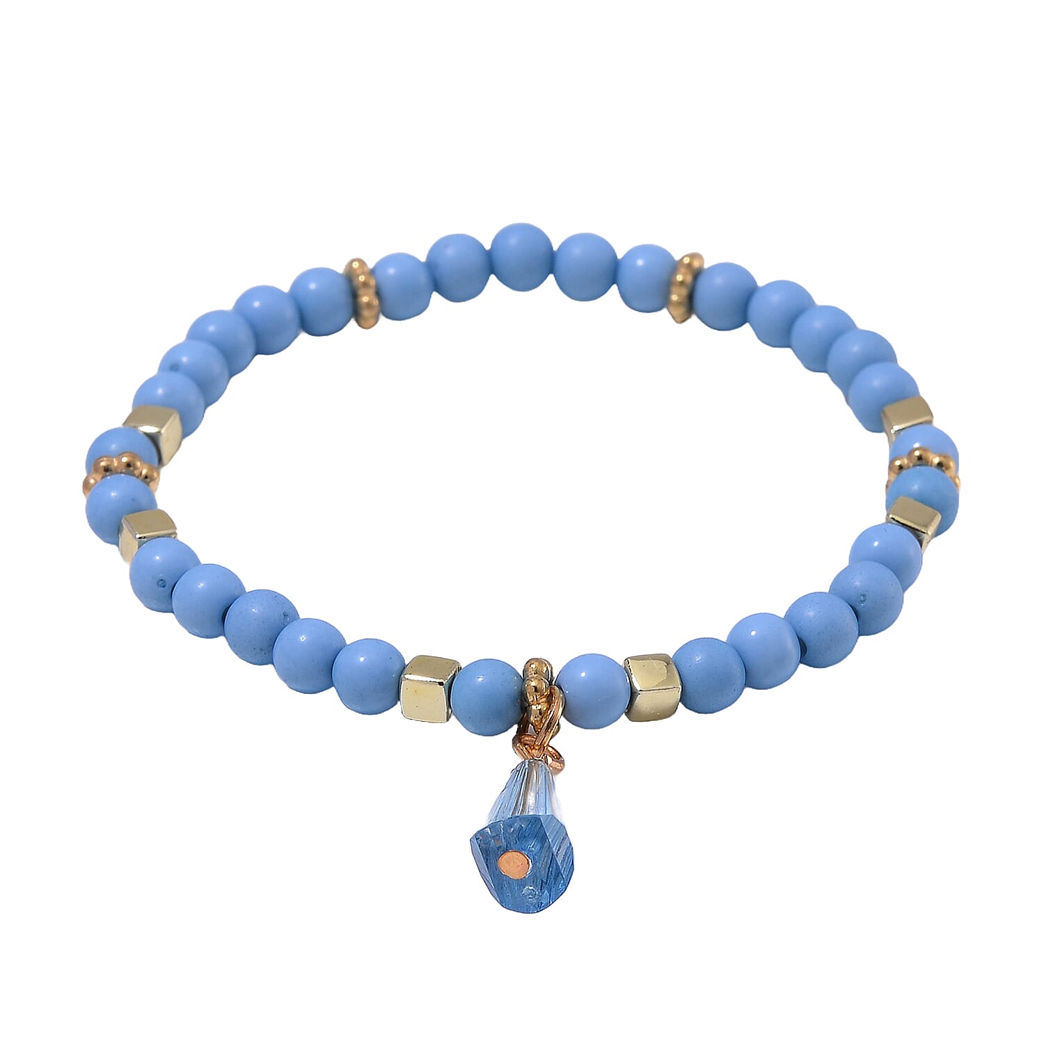 4 Piece Set - STRADA Crystal Watch With 3 Crystal Bracelets - Blue 4293709 5