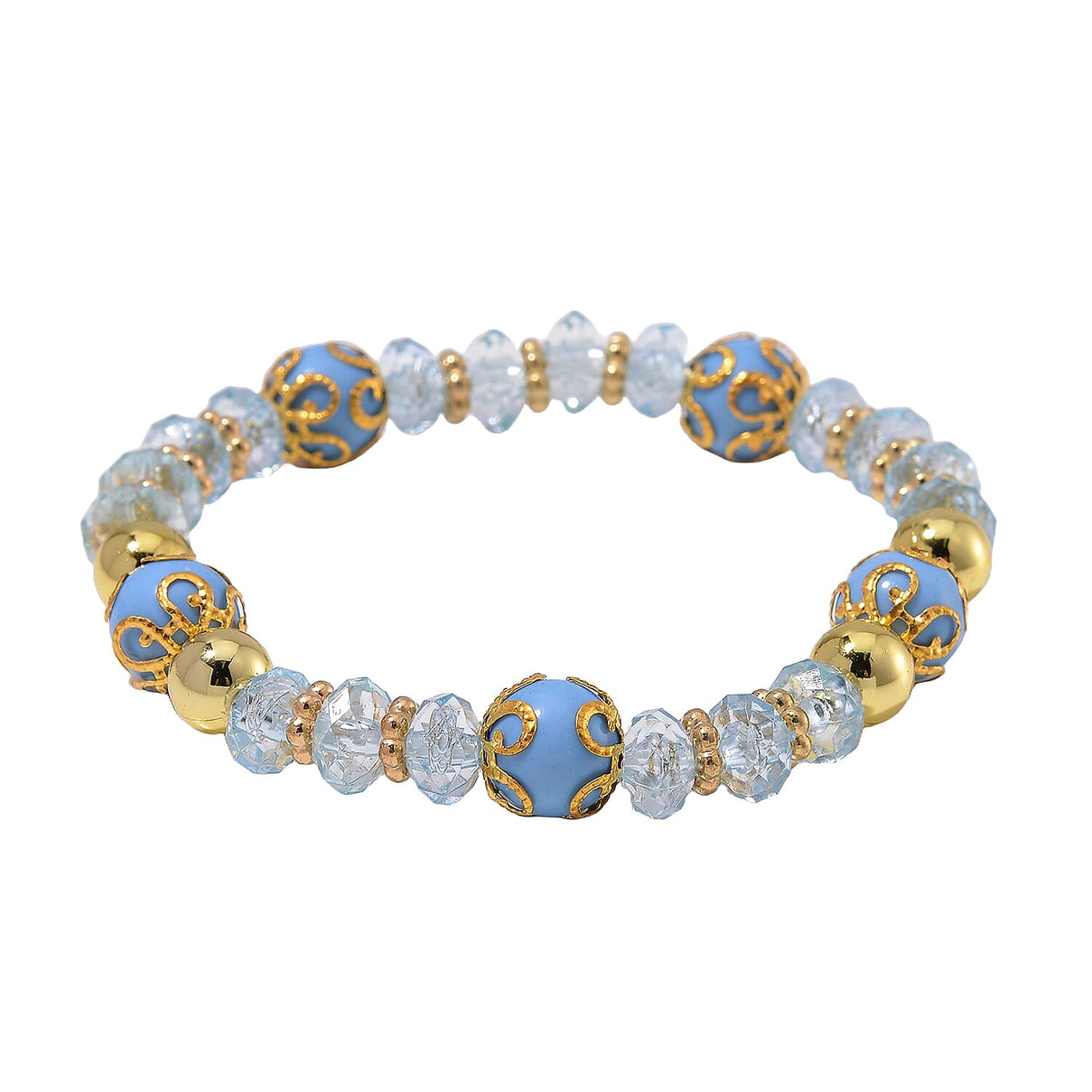 4 Piece Set - STRADA Crystal Watch With 3 Crystal Bracelets - Blue 4293709 9