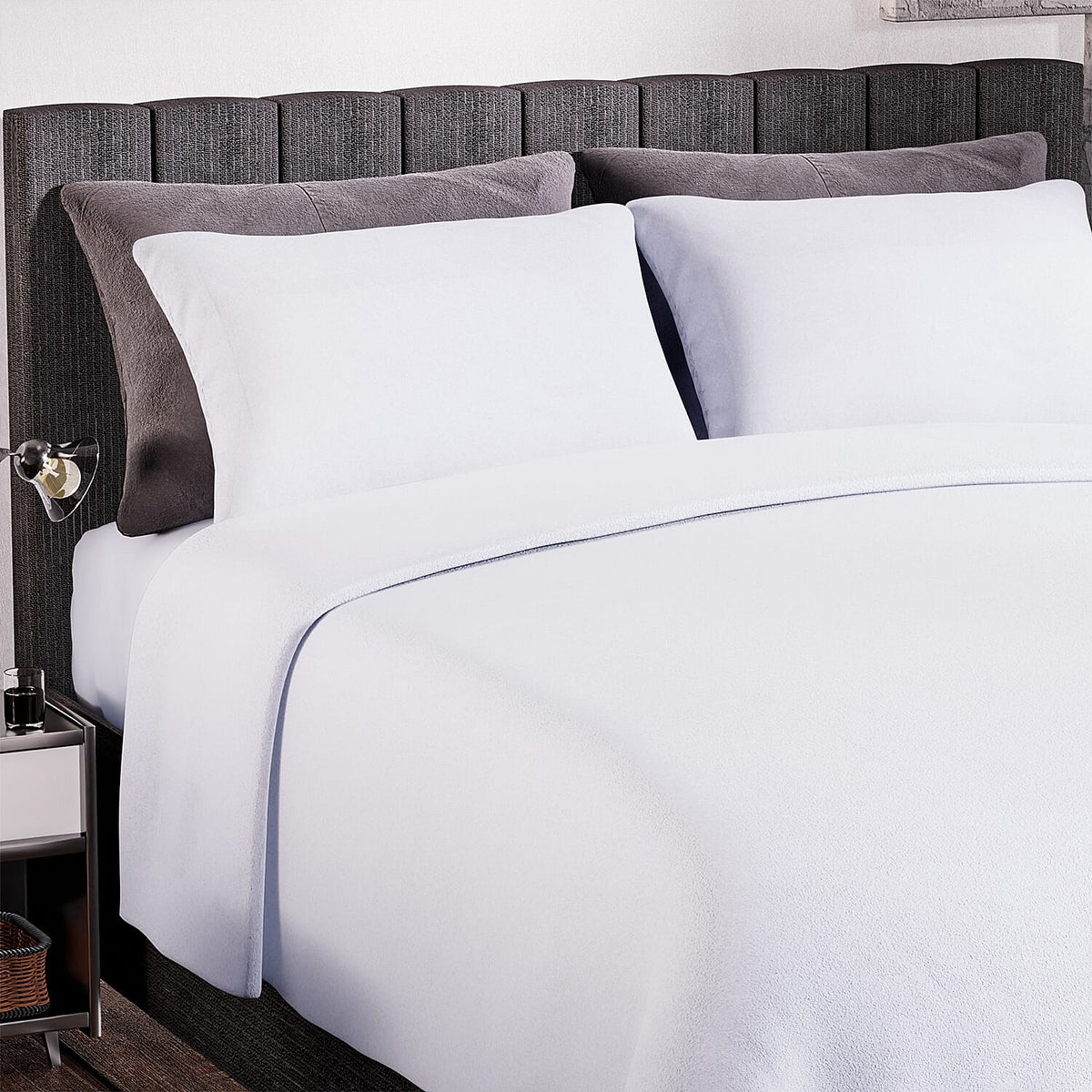 4 Piece Set - Homesmart Soft Cool Duvet Cover, Fitted Sheet &amp; 2 Pillow Cases (Double Size, 200x200 cm) - White 7213968 1