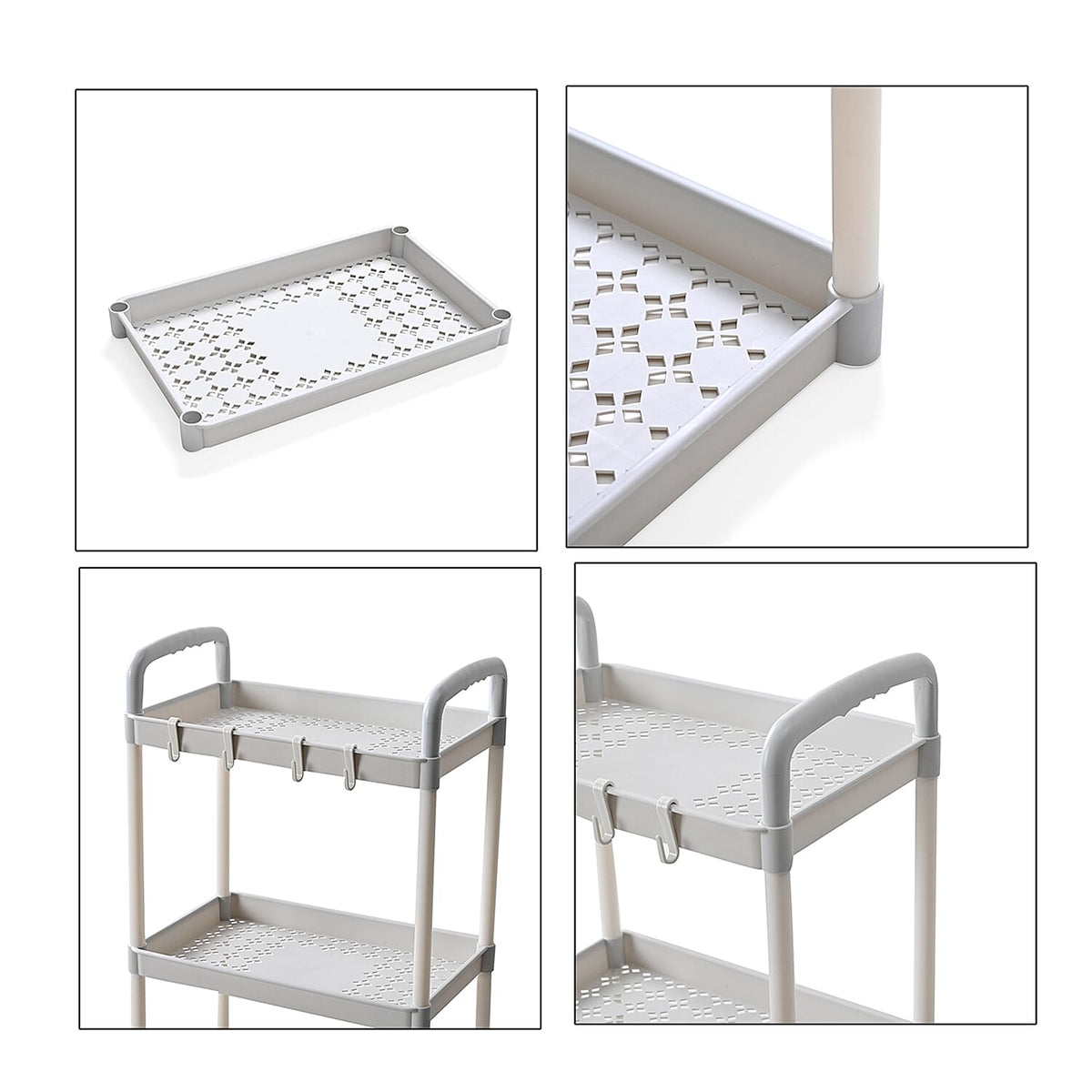 4-Tier Organizer with Wheels (99cm) - White 8050222 4