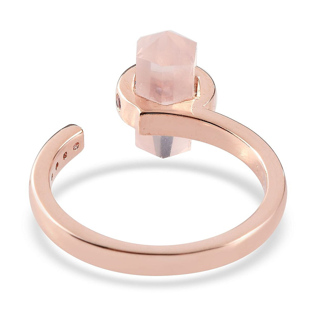 Sundays Child - Rose Quartz and Madagascar Pink Sapphire Ring in Rose Gold Overlay Sterling Silver 3.16 Ct.