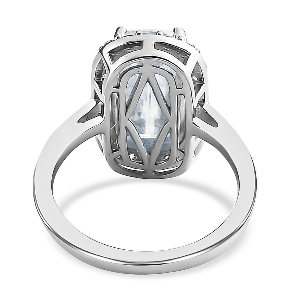 4.35 Ct Moissanite Halo Ring in Platinum Overlay Sterling Silver 7197772 5