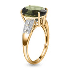 Collector Edition - 9K Yellow Gold Moldavite and Diamond Ring 4.39 Ct.