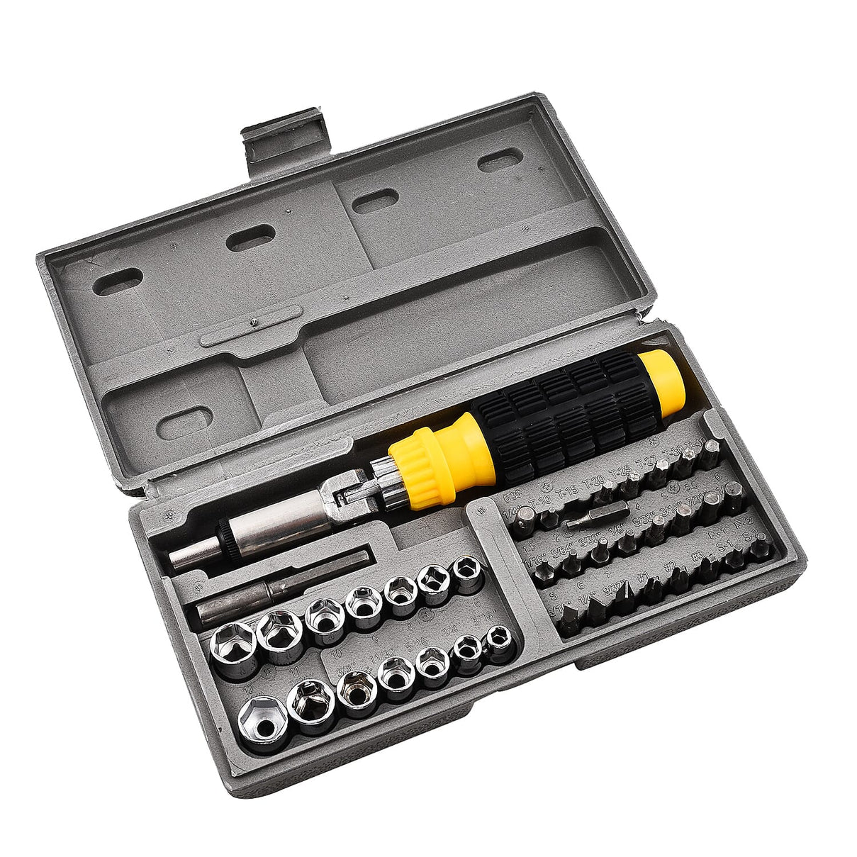 41 Piece Socket and Bit Set in Grey Molded Case (Size 21x11x4 Cm) 7013765 2