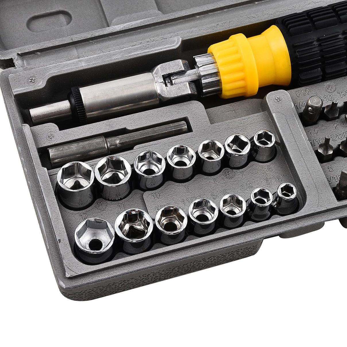 41 Piece Socket and Bit Set in Grey Molded Case (Size 21x11x4 Cm) 7013765 6