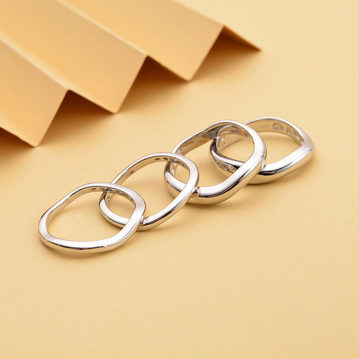 Set of 4 Fancy Rings in Rhodium Overlay Sterling Silver  Wt. 12.20 Gms 4119885 2